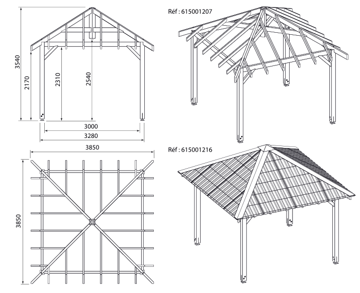 Plan du carbet durapin 3x3